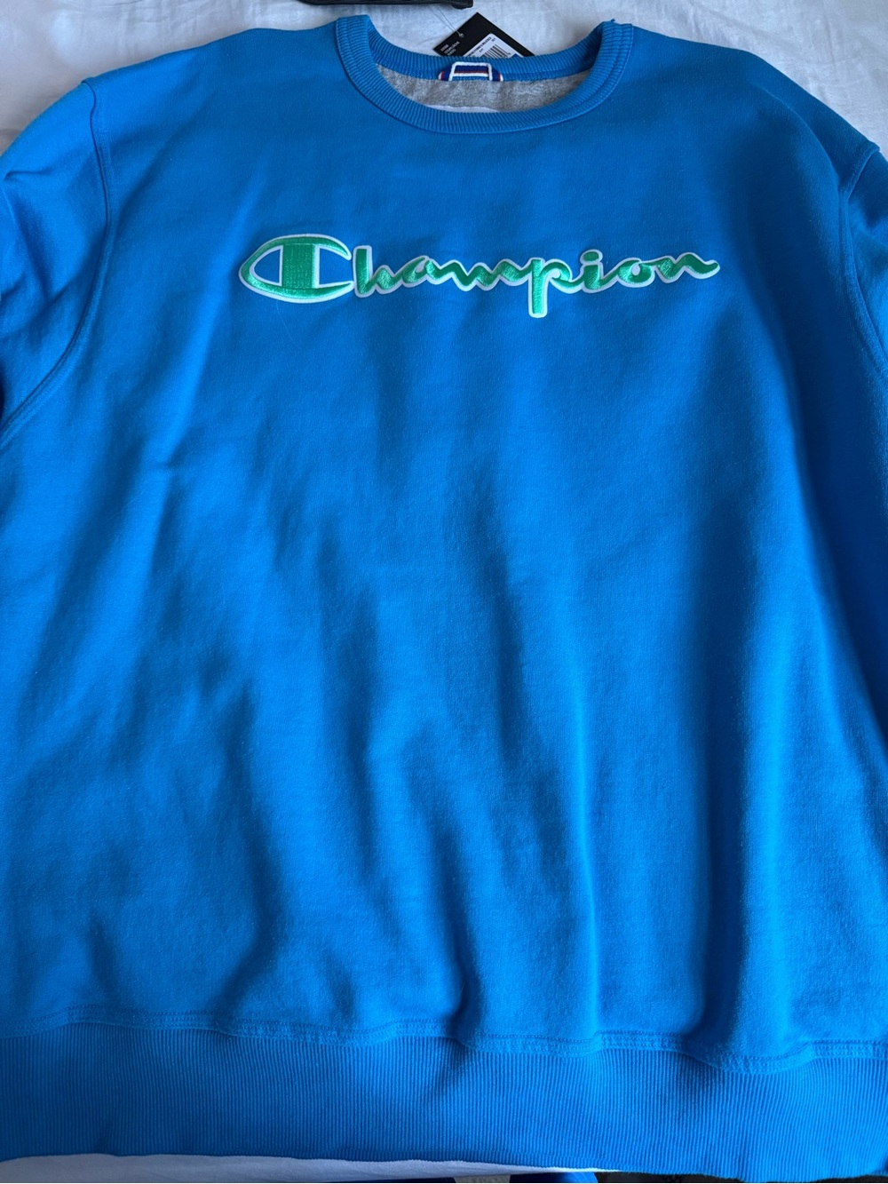 Champion Bright Blue Crewneck with Script Logo